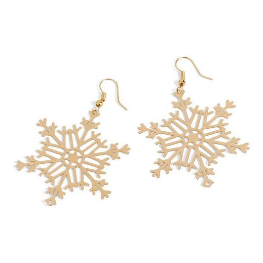 Cut-Out Snowflake Christmas Earrings