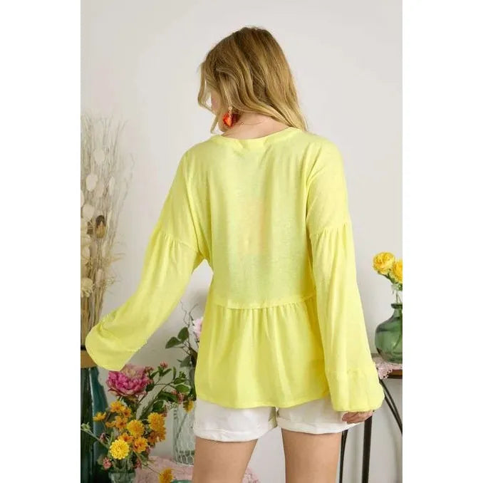 Button Babydoll Tunic Top