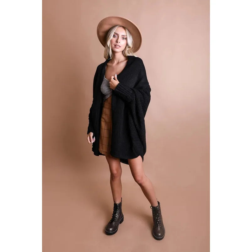 Bat Sleeve Knit Cardigan