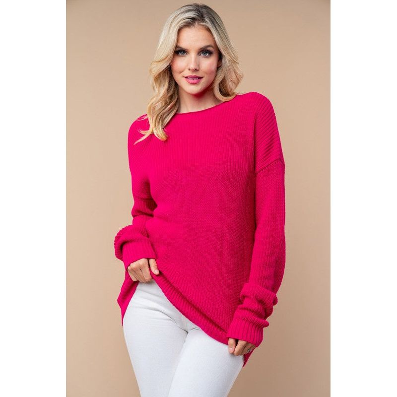 Long Sleeve Solid Knit Sweater