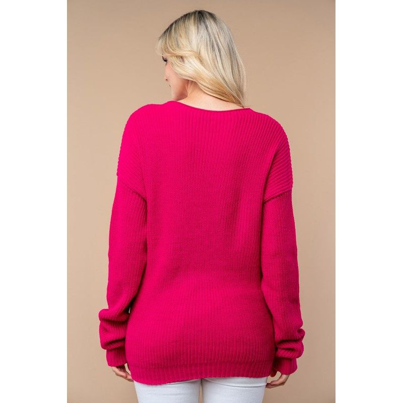 Long Sleeve Solid Knit Sweater