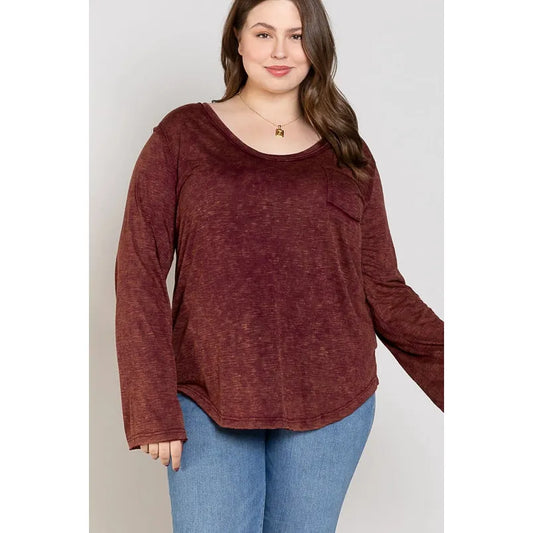 Plus Long Sleeve Knit Top