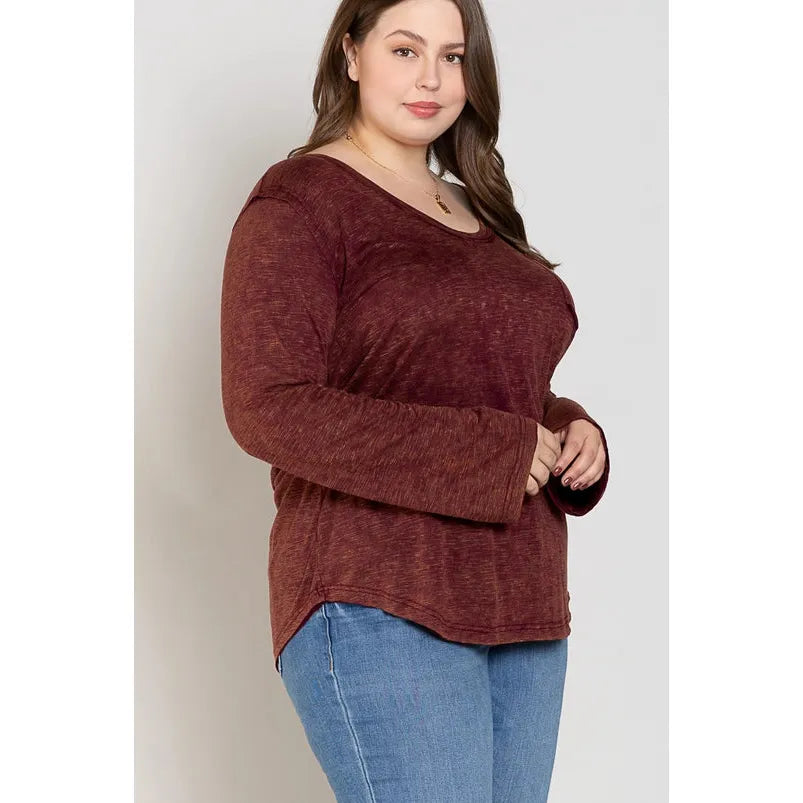 Plus Long Sleeve Knit Top