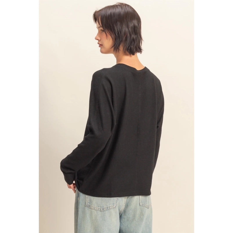Center Seam Long Sleeve Top