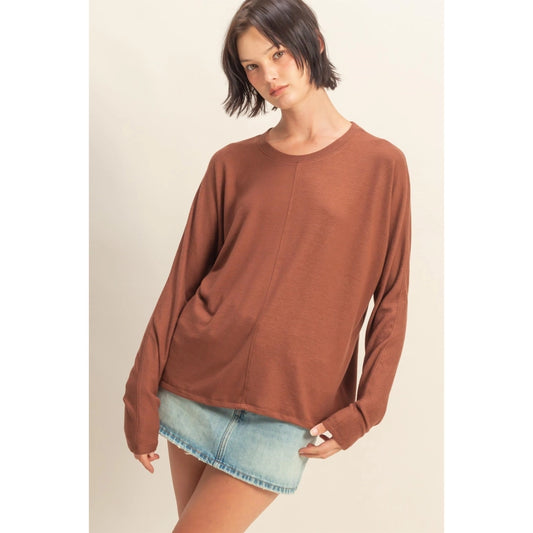Center Seam Long Sleeve Top