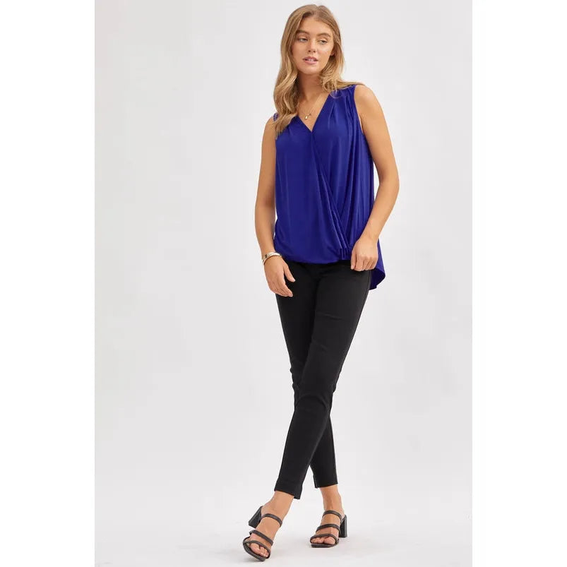 V Neck Solid Sleeveless Tank Top