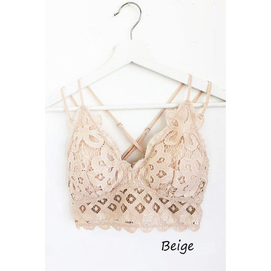 Plus Size Scalloped Lace Cami Bralette