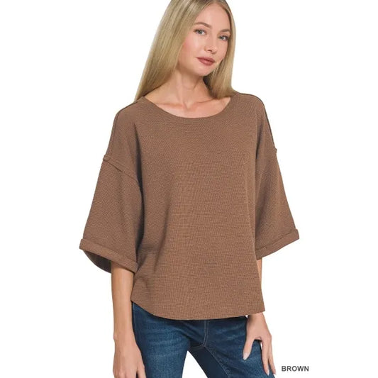 Double Knit Exposed Seam Top