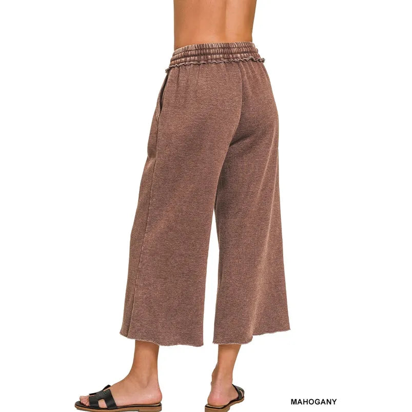 Fleece Palazzo Sweatpants with Pockets