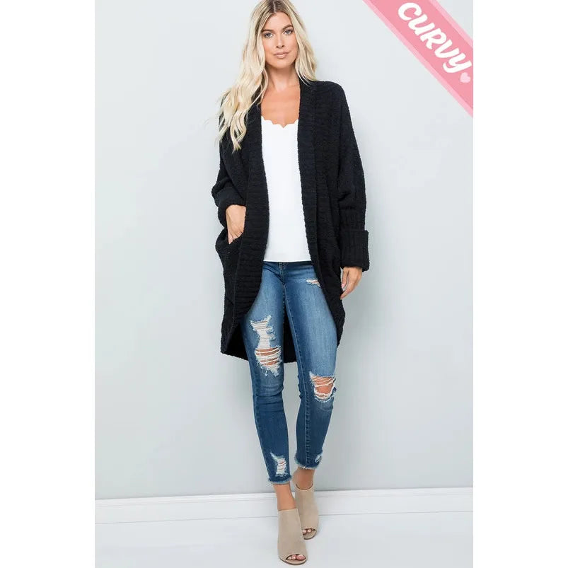 Plus Size Super Soft Cozy Sweater Knit Cardigan