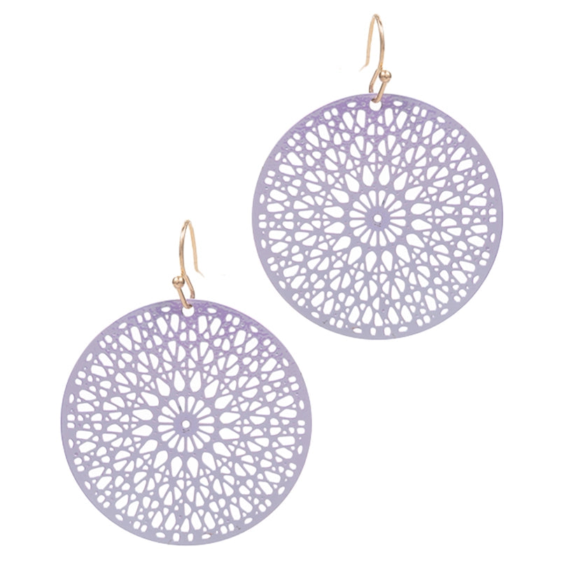 Brass Metal Round Shaped Hook Earrings