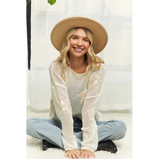 Lightweight Floral Sweater Top