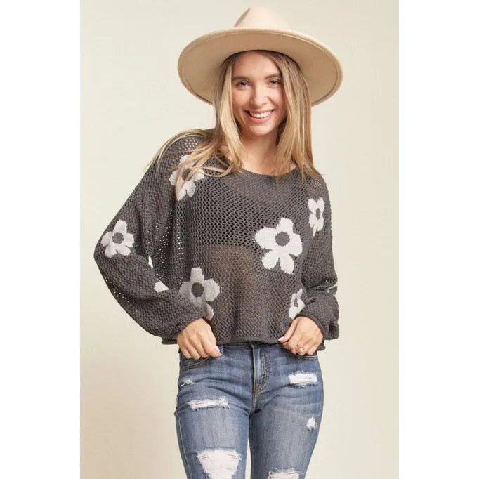 Lightweight Floral Sweater Top