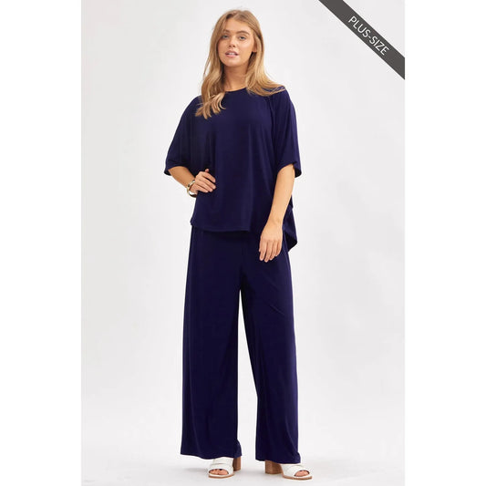 Plus Size Flowy Top + Wide Leg Set