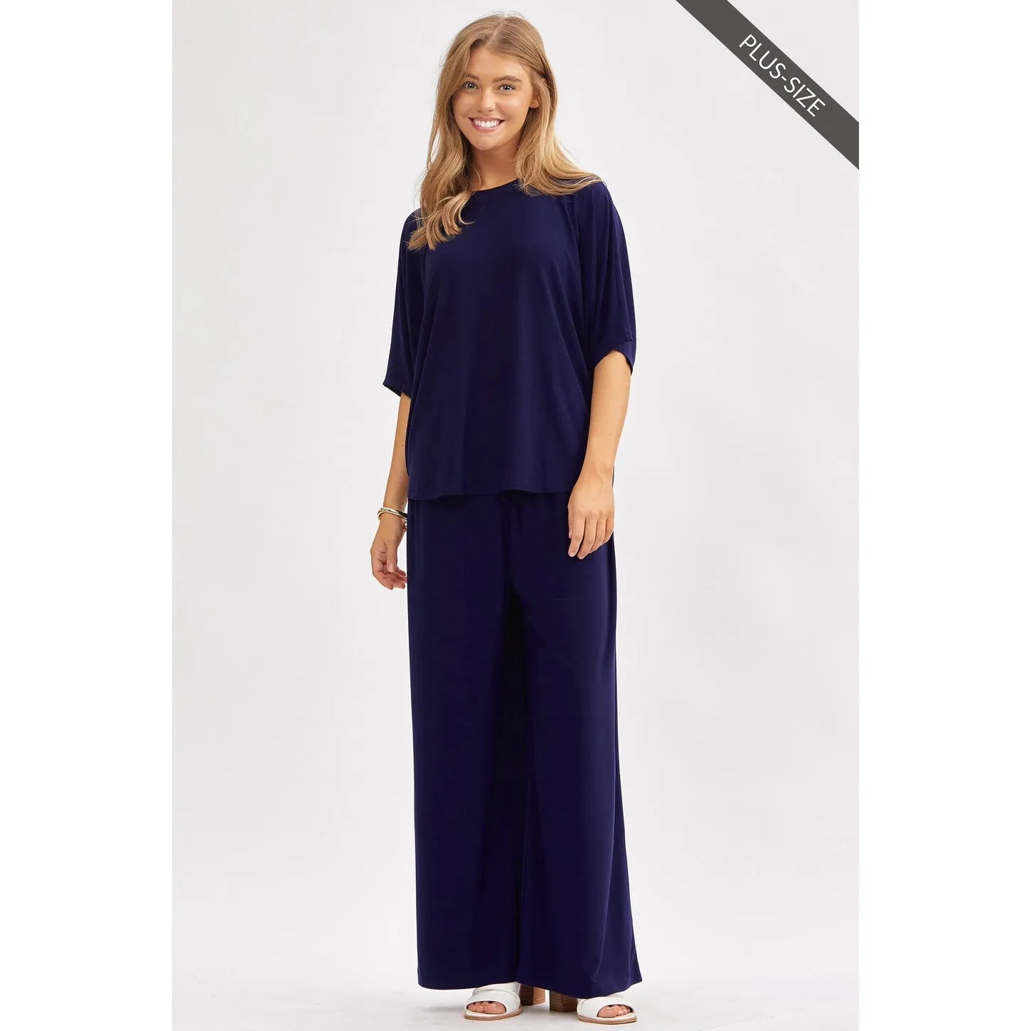Plus Size Flowy Top + Wide Leg Set