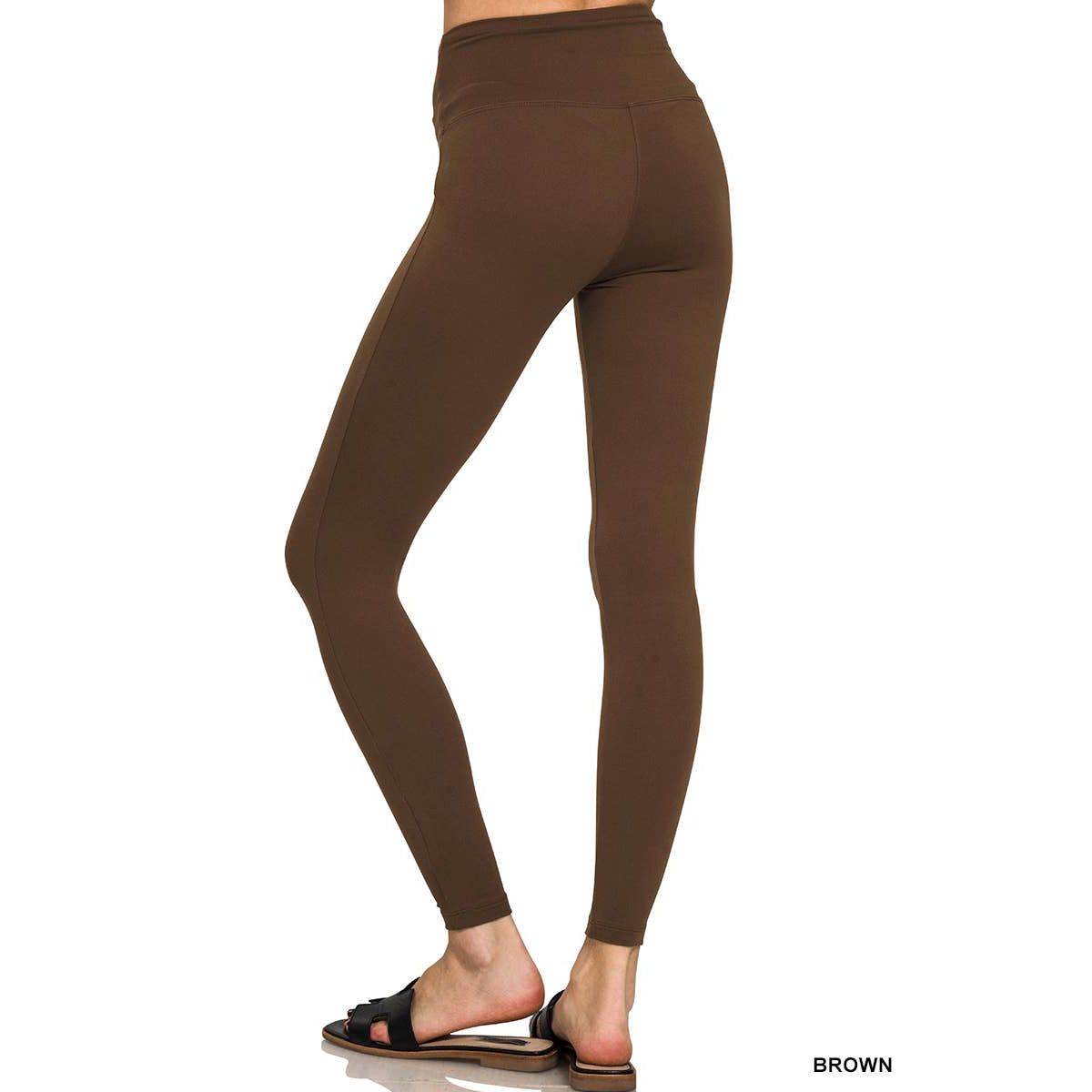 Brushed Microfiber Wide Waistband Leggings