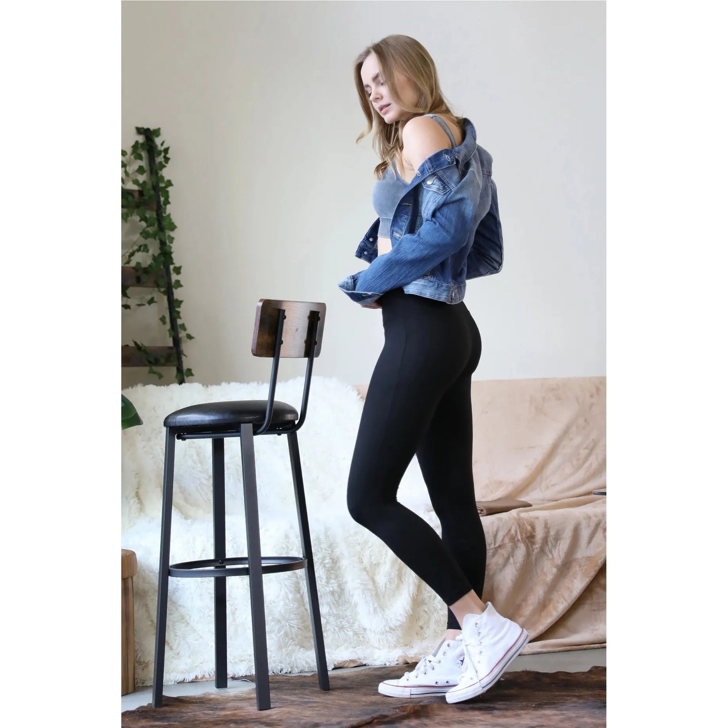 Microfiber Wide Waistband Leggings