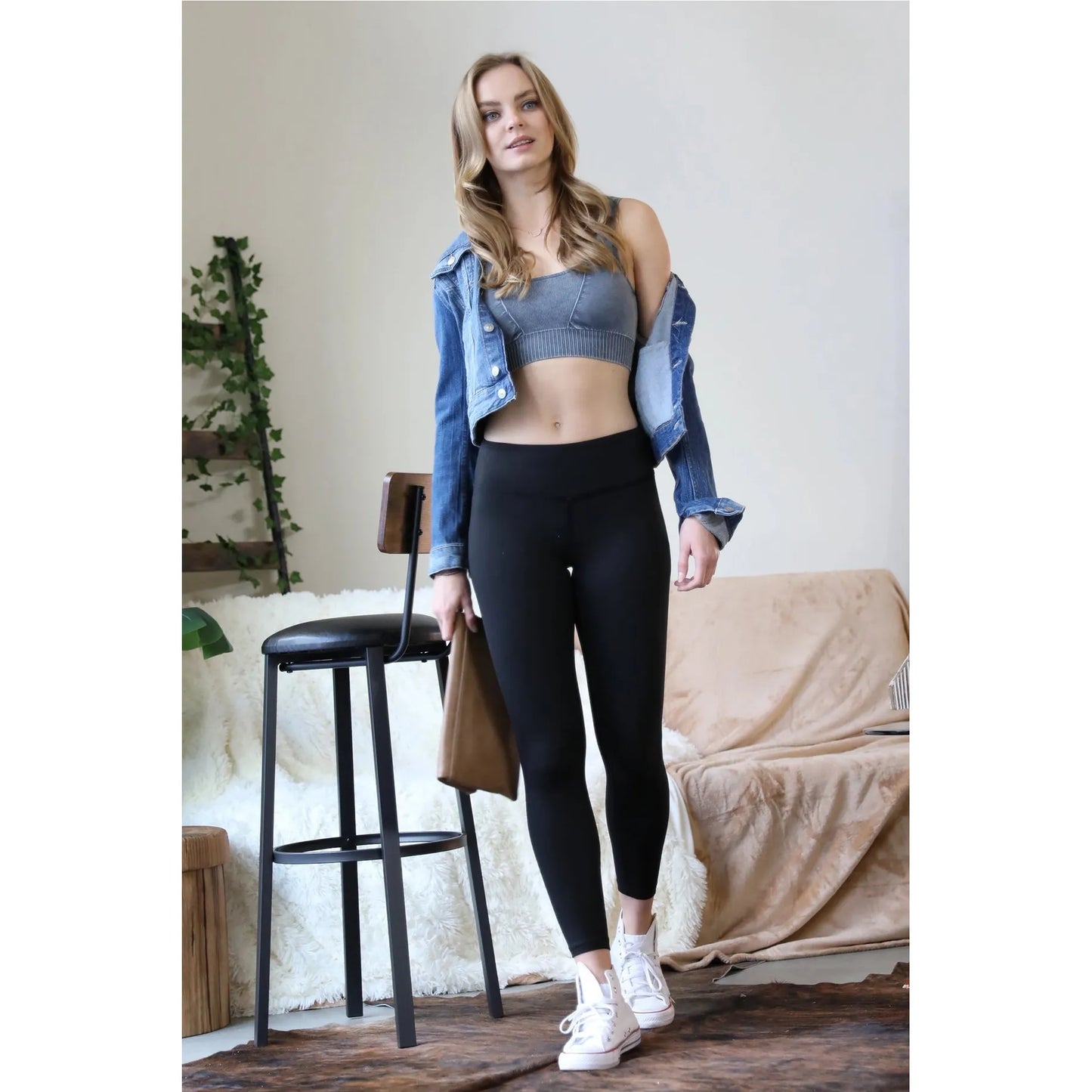 Microfiber Wide Waistband Leggings