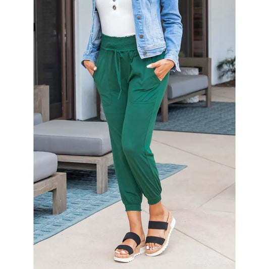 Smocked Top Pocket Jogger Kallah Pants