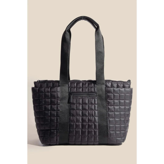 Quilted Nylon Tote Bag