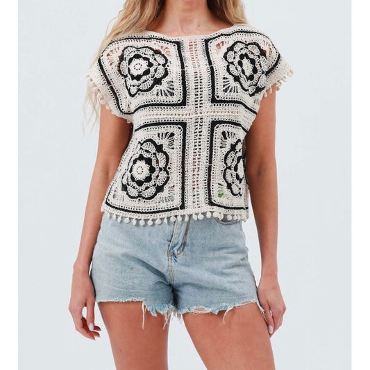 Crochet cotton Floral Top