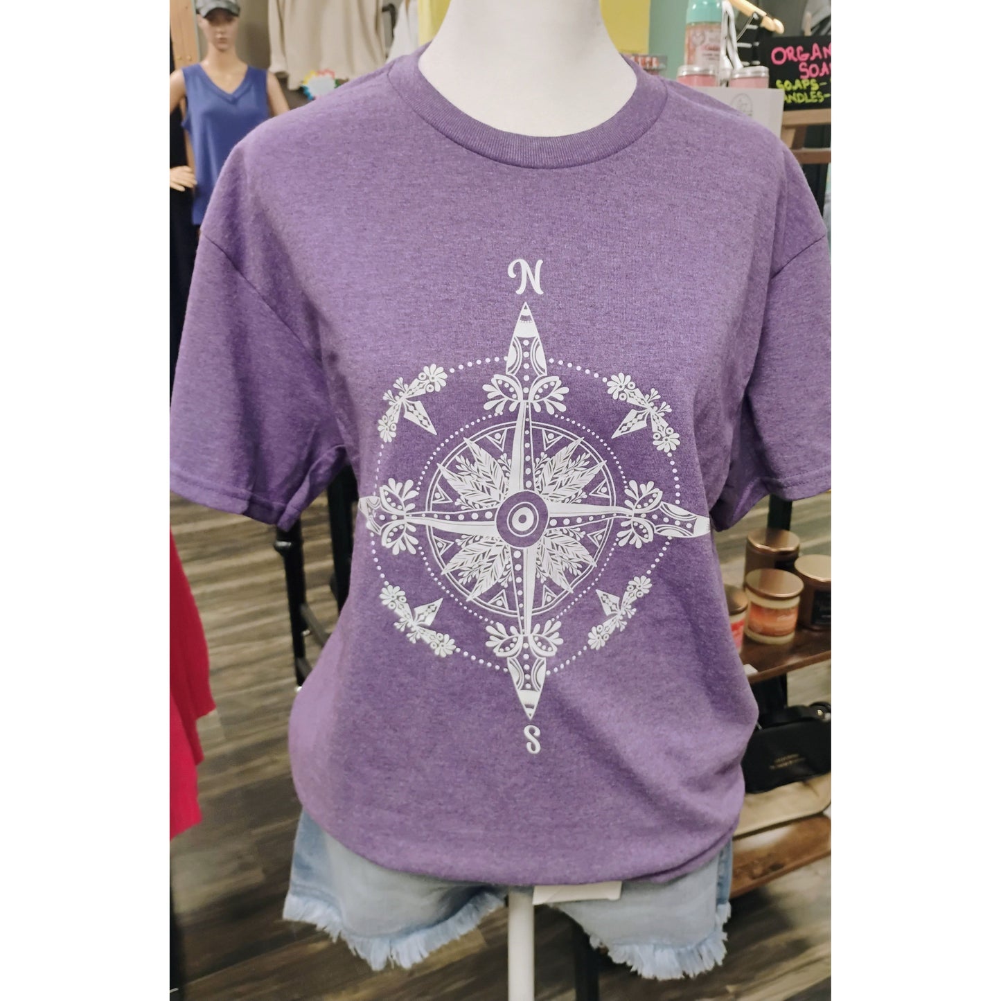 Graphic Tee Tribal Compass Design