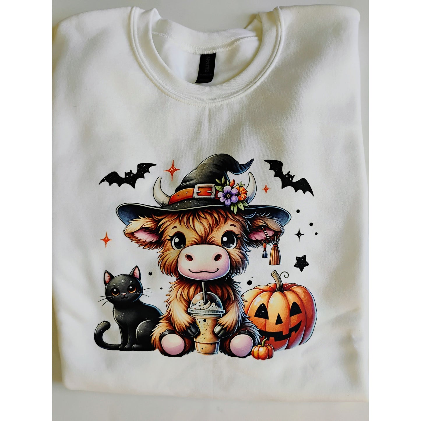 Halloween Graphic Cow Sweatshirt