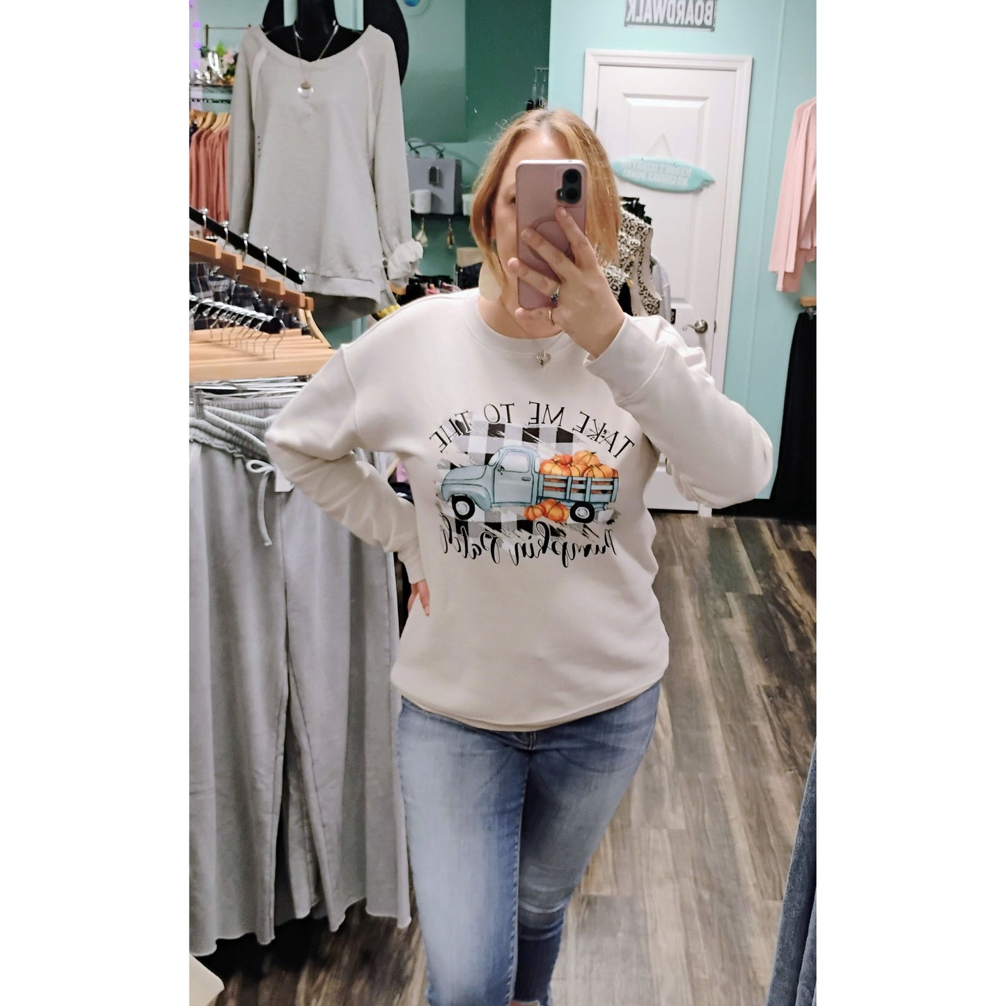 Take me to the Pumpkin Patch Graphic Sweatshirt