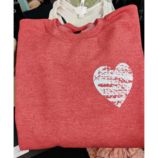 Distressed Heart Sweatshirt