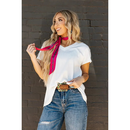 Casual Thick Ribbed V Neck Top