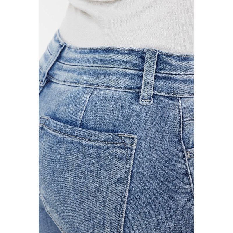 Kancan MID RISE DOUBLE WAIST BAND FLARE JEANS