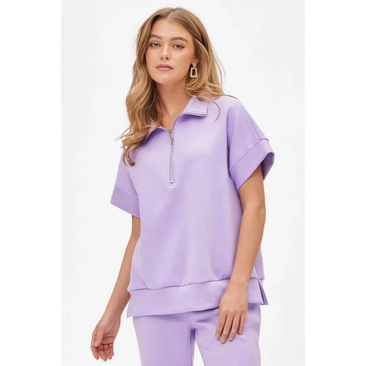 Short Sleeve Quarter Zip + Pants Modal - Catalina