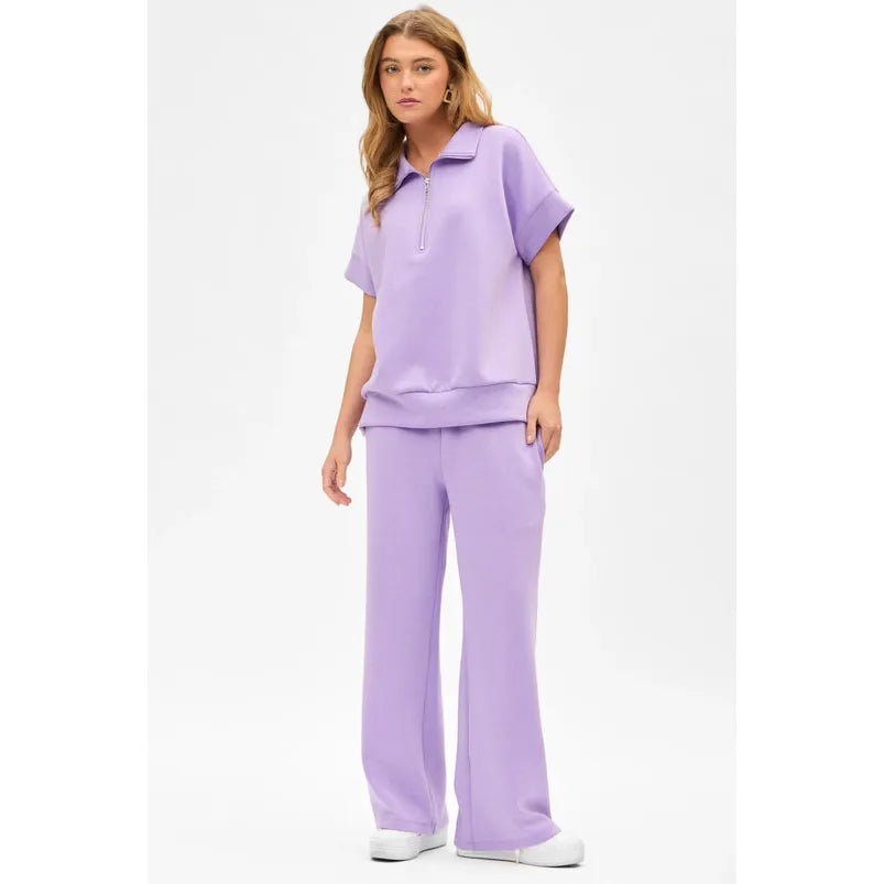 Short Sleeve Quarter Zip + Pants Modal - Catalina