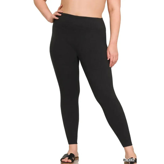 Plus Microfiber Soft Waistband Full Length Leggings