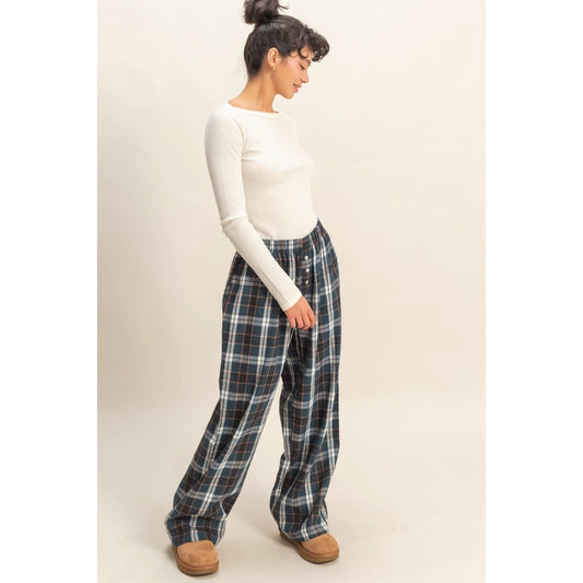 Flannel Wide Leg Lounge Pants