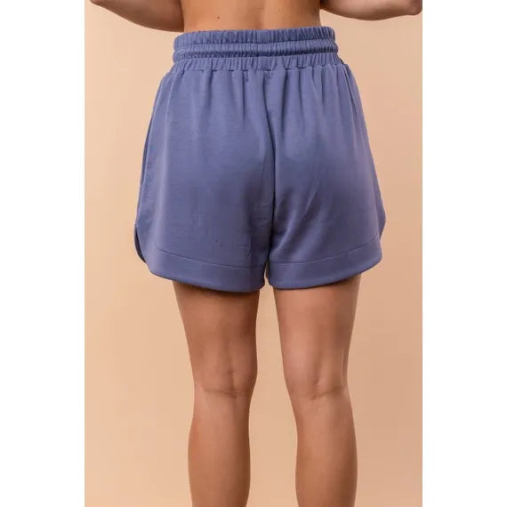 Plus High Waisted Solid Knit Shorts
