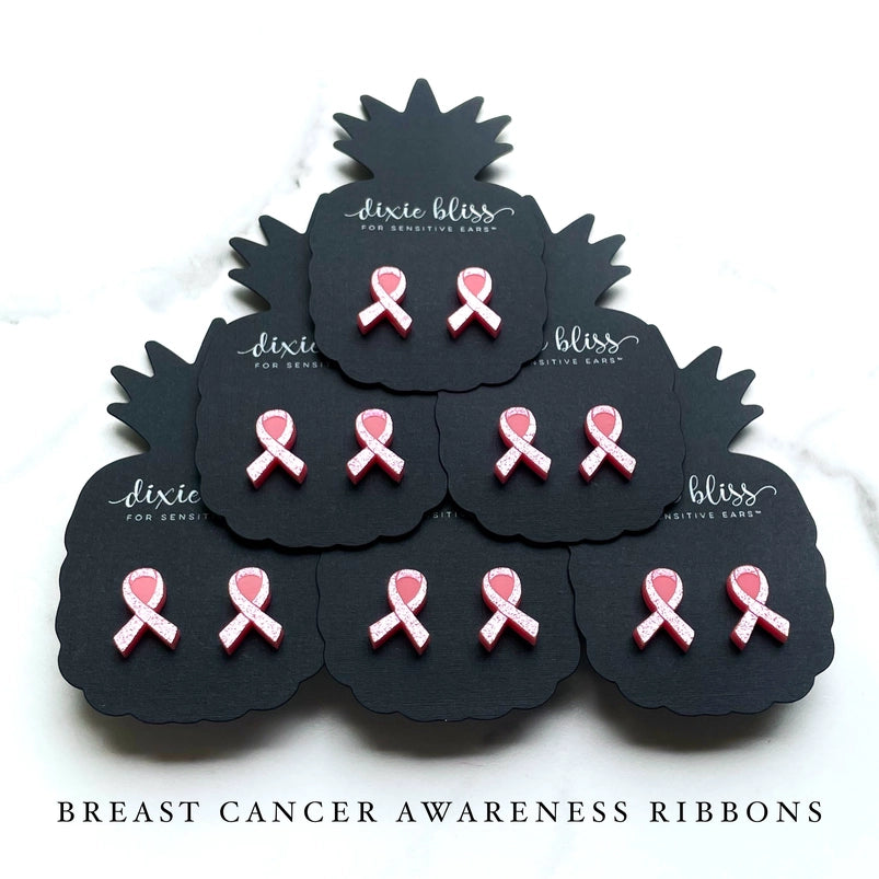 Pink Ribbon Earrings