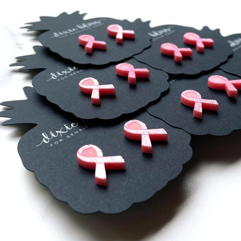 Pink Ribbon Earrings