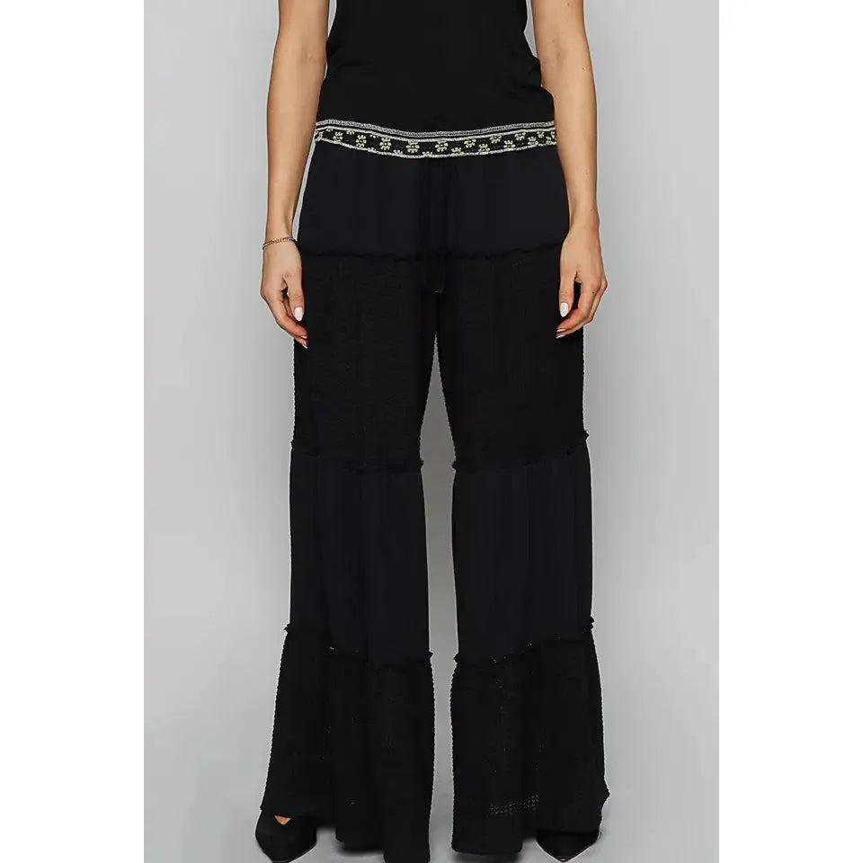 Raw Edge Double Gauze Solid Wide Pants (2colors)