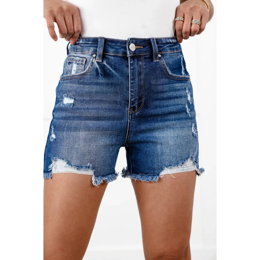 Plus Risen High Rise Distressed shorts Dark