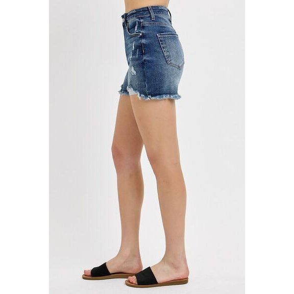 Plus Risen High Rise Distressed shorts Dark