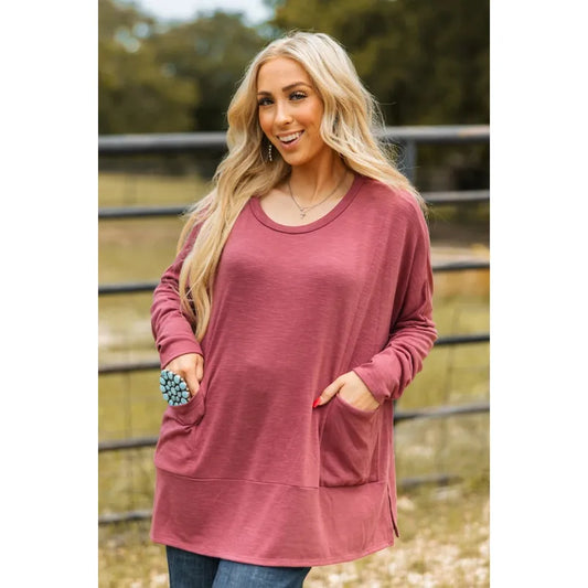 Weekend Ease Pocket Top (Sizes S-3X)