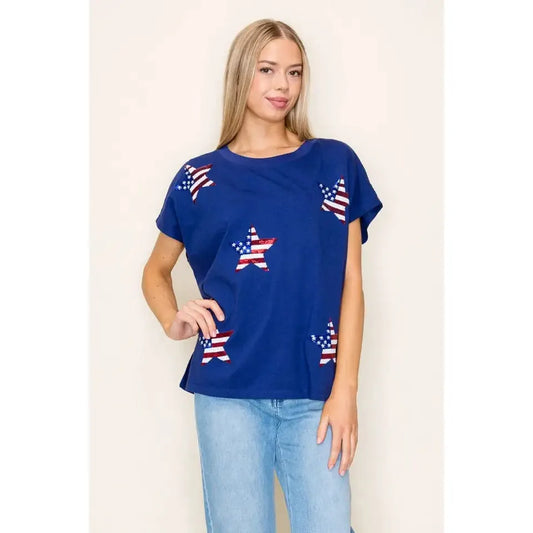 Short Sleeve Solid Knit Top