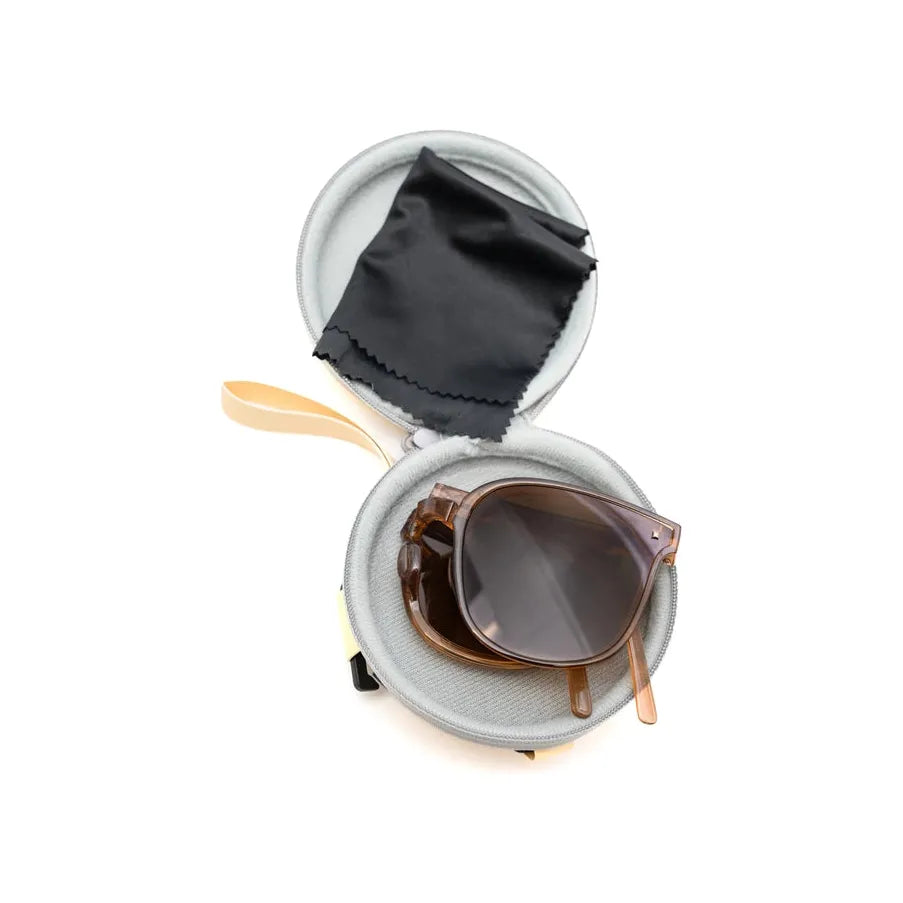 Collapsible Girlfriend Sunglasses & Case in Champagne