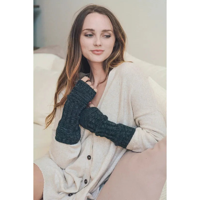 Ribbed Arm Warmers - Texting Gloves