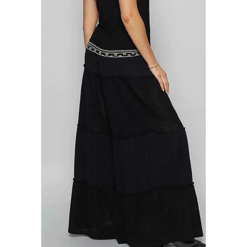 Raw Edge Double Gauze Solid Wide Pants (2colors)