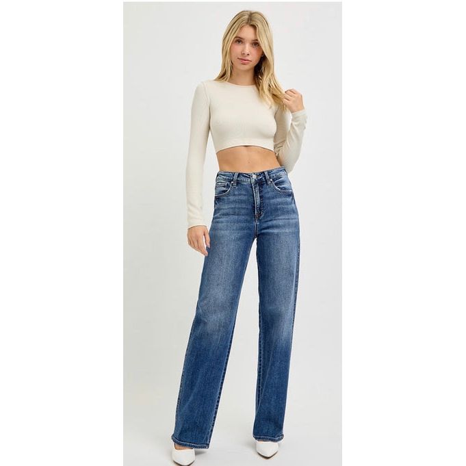 Risen Tummy Control Straight Leg Denim