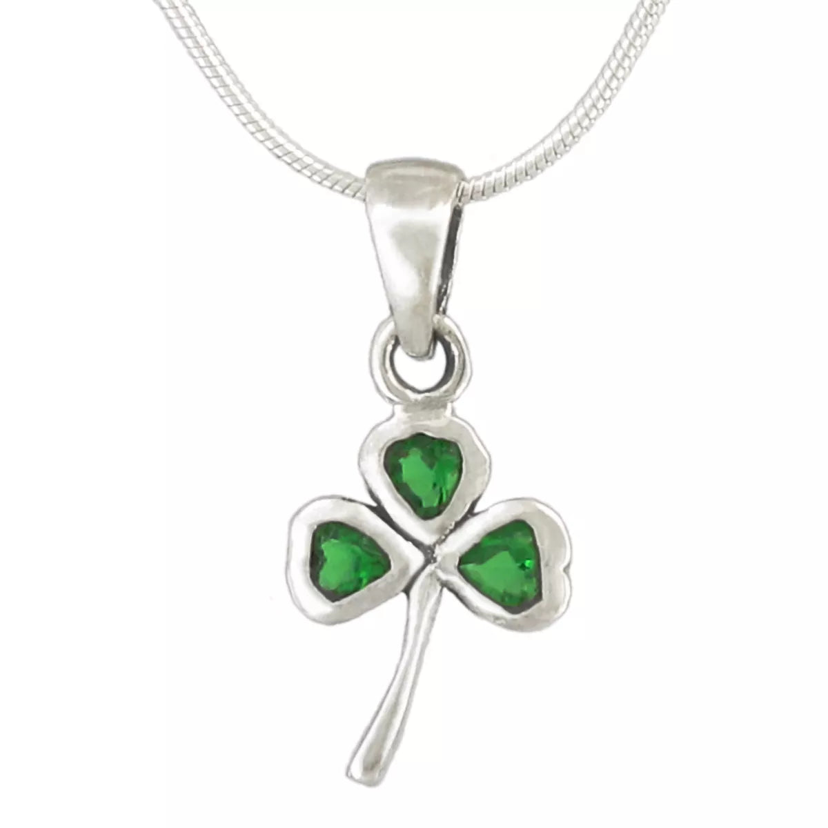 Emerald CZ Shamrock Necklace