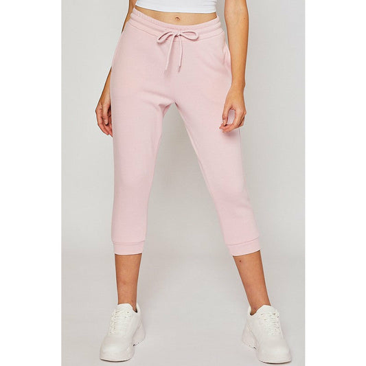 FLEECE HIGH RISE CAPRI JOGGER PANTS