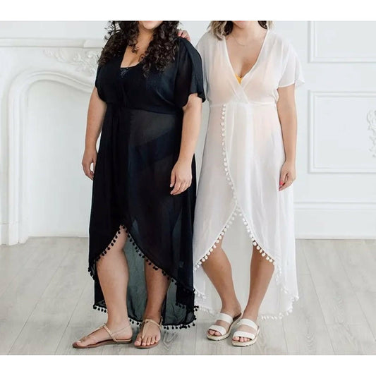 Sheer Swimsuit Cover-Up Beach Dress